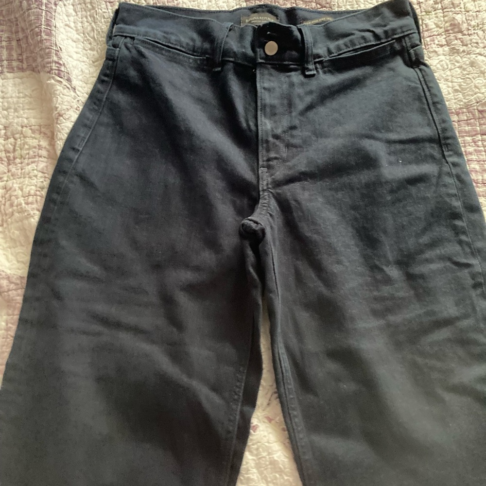 Banana Republic Navy High-Rise Wide-Leg Crop Jeans